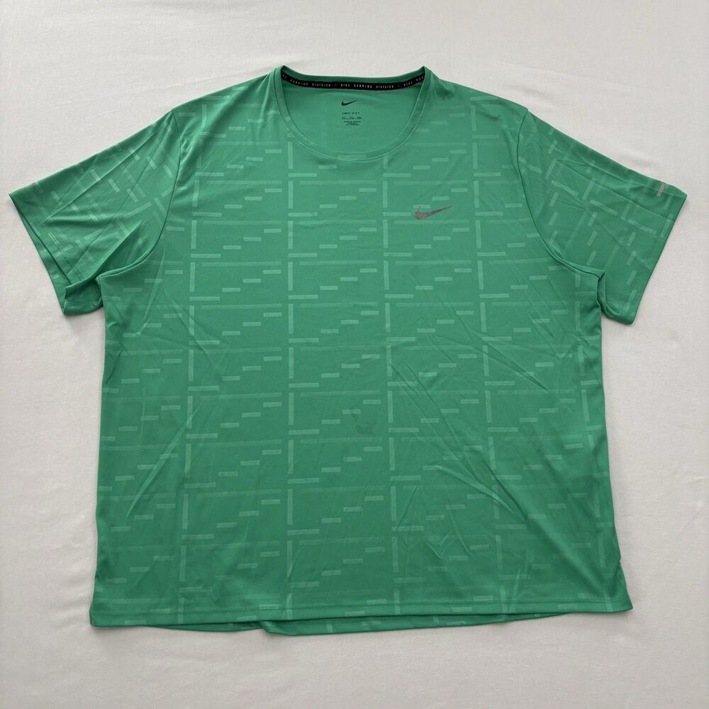 Nike Running Division Dri-Fit Green Patterned T-Shirt Men’s 2XL Performance